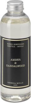Giftset Mikado Geurstokjes 100ml met Refill 200 ml Amber & Sandalwood